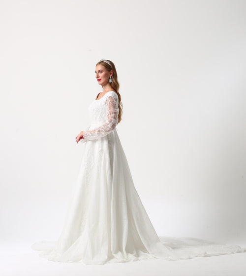 Boncuk İşlemeli Prenses Model Gelinlik